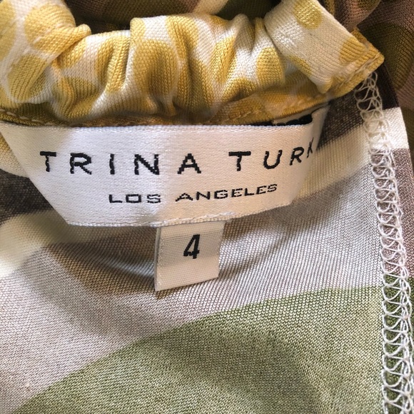 Trina Turk silk halter circle/ line print size 4 - Picture 7 of 8